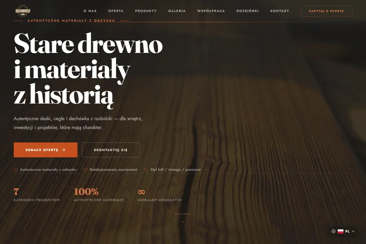 Altholz.com — Realizacja ONEXO (Webseite)