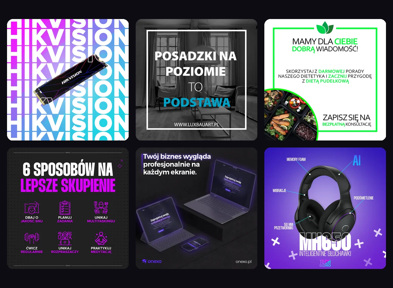 Social media posts: Product, advertising and educational graphics for brands across industries