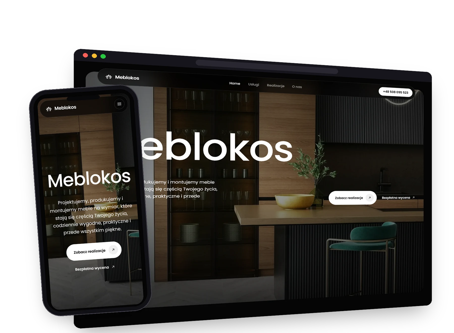 Meblokos.pl: Custom kitchen furniture: a website that turns visits into inquiries