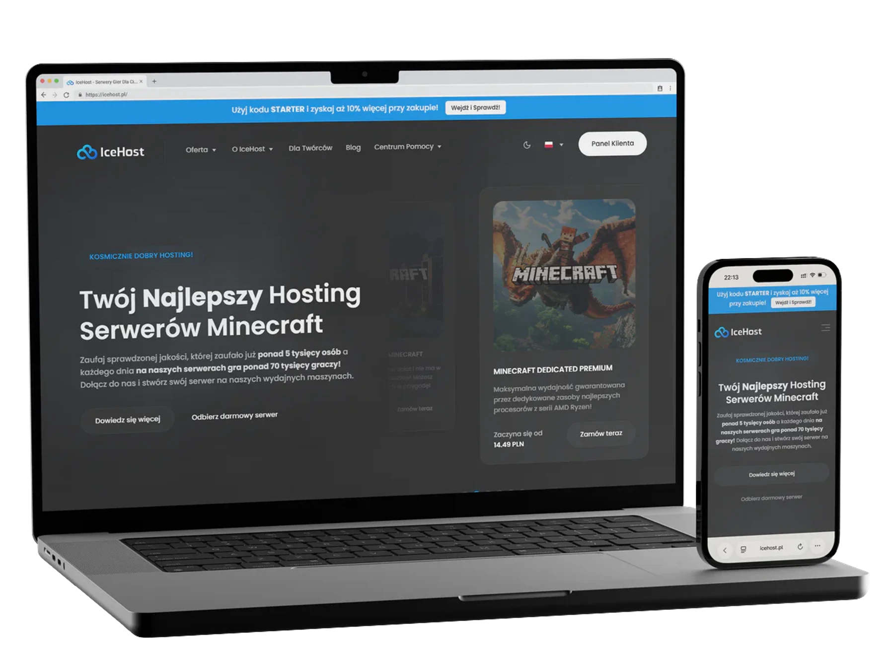 IceHost.pl: Game server hosting where players see the offer and prices right away