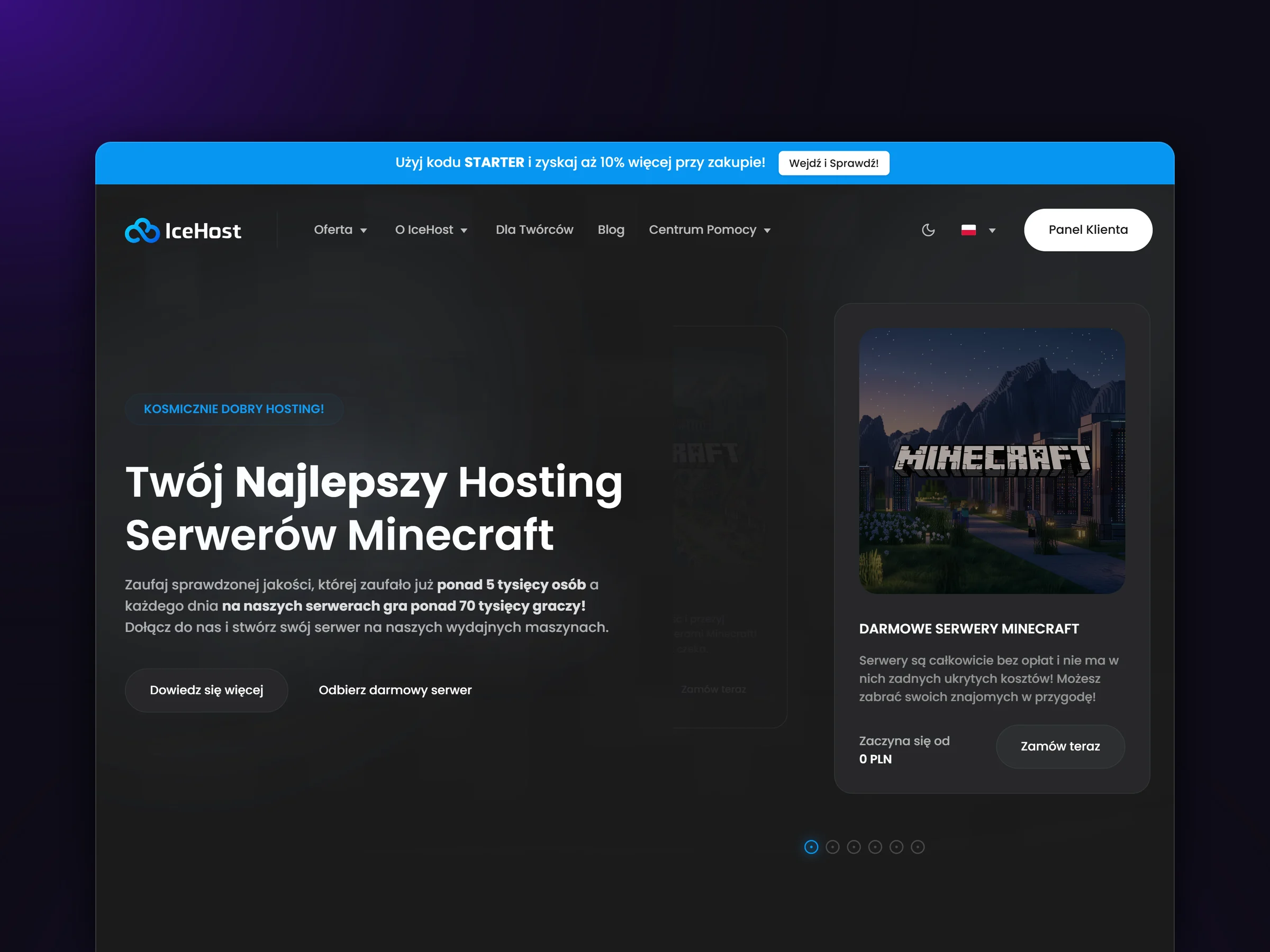 Strona główna IceHost na komputerze