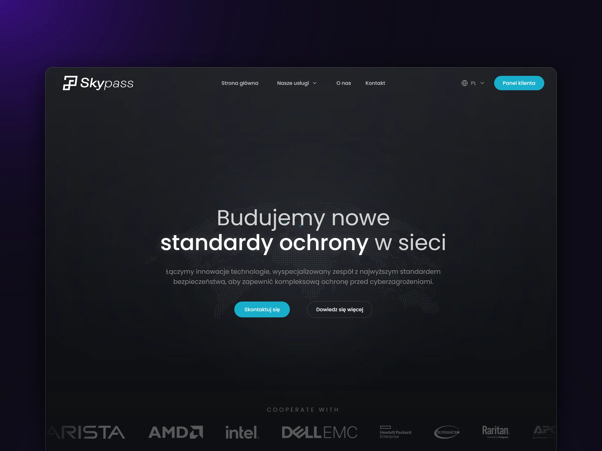 SkyPass home page on a desktop