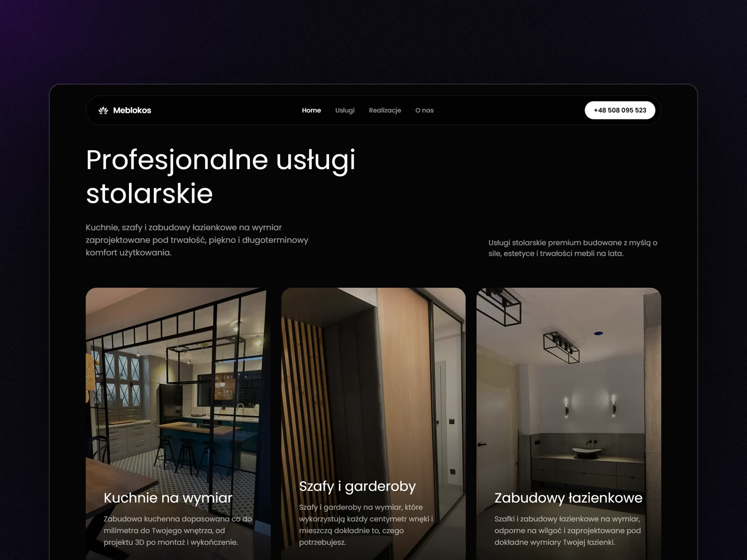 Sekcja usług stolarskich Meblokos
