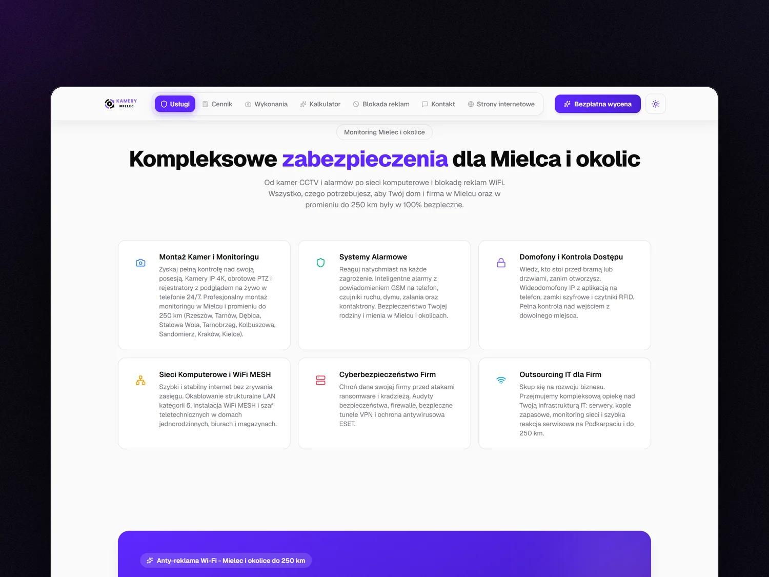 Usługi zabezpieczeń dla Mielca i okolic