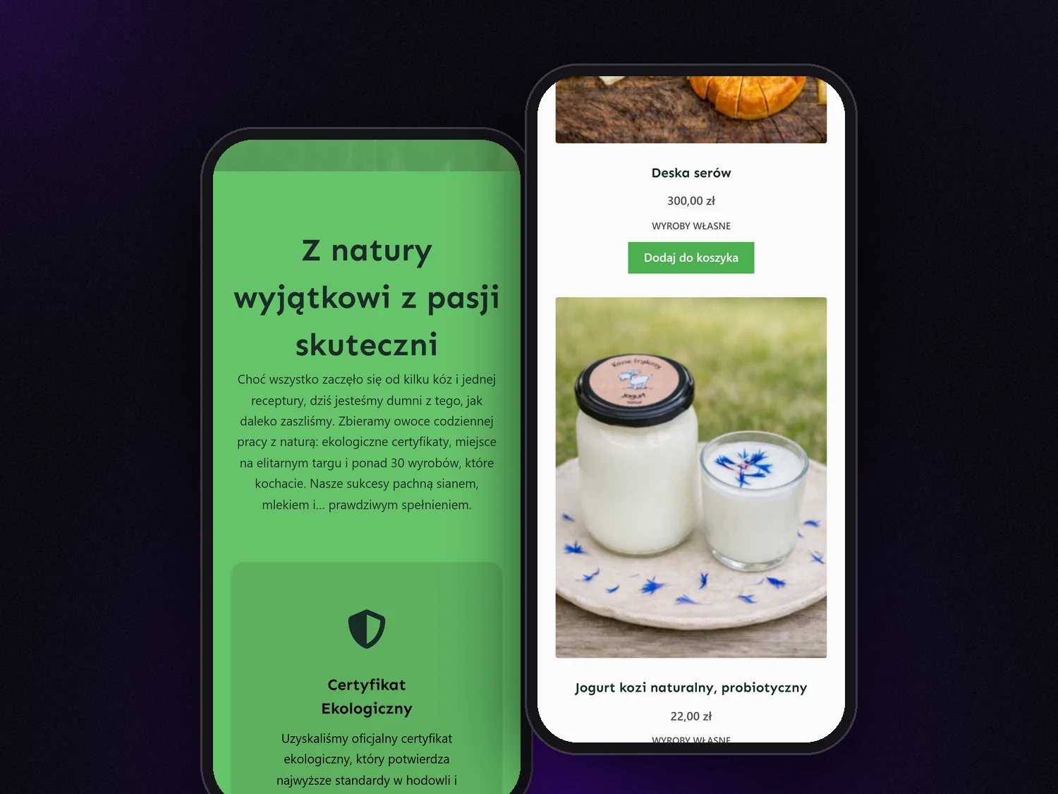 Wyroby i karty produktów w wersji mobilnej
