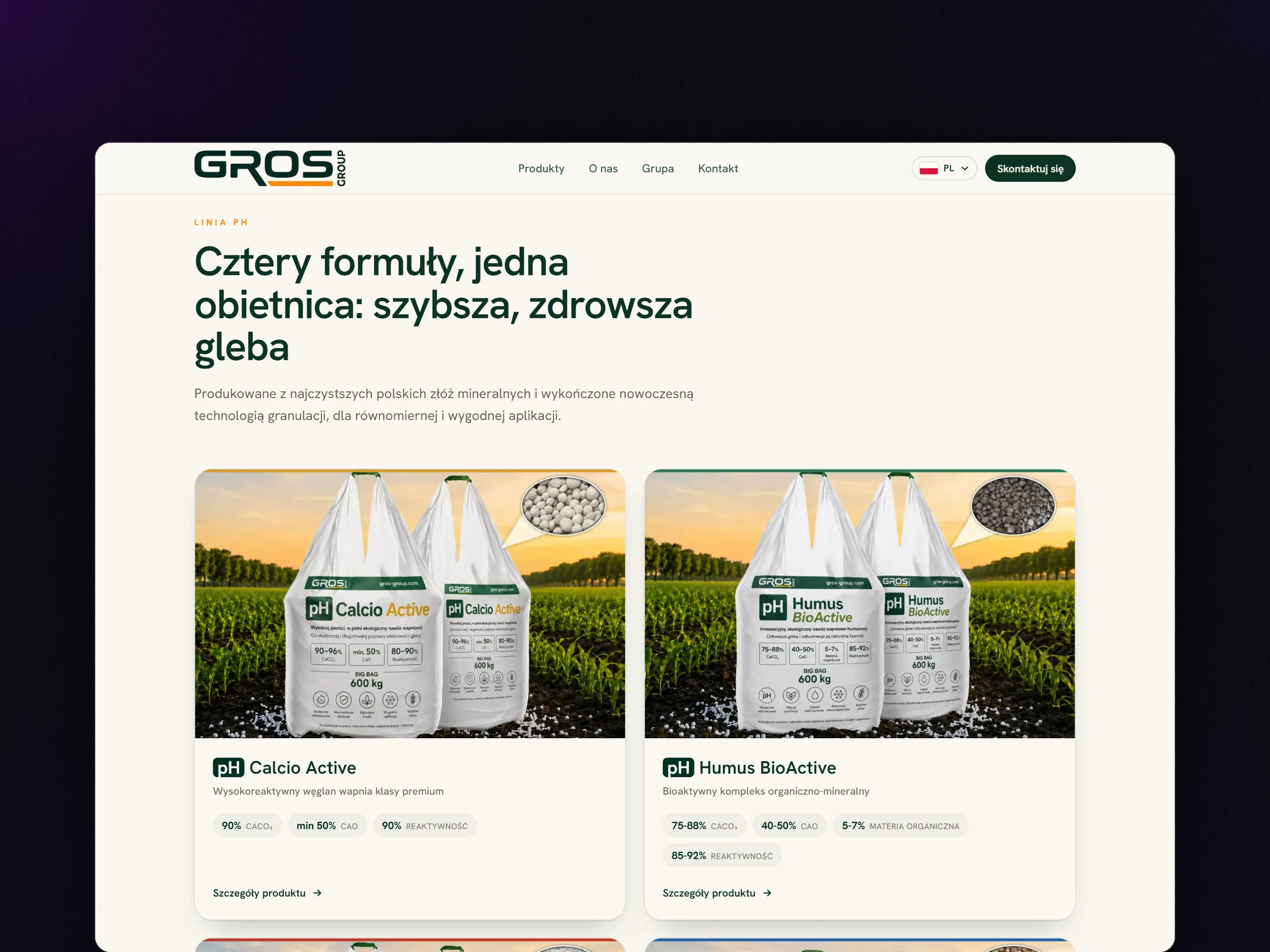Linia nawozów pH z parametrami