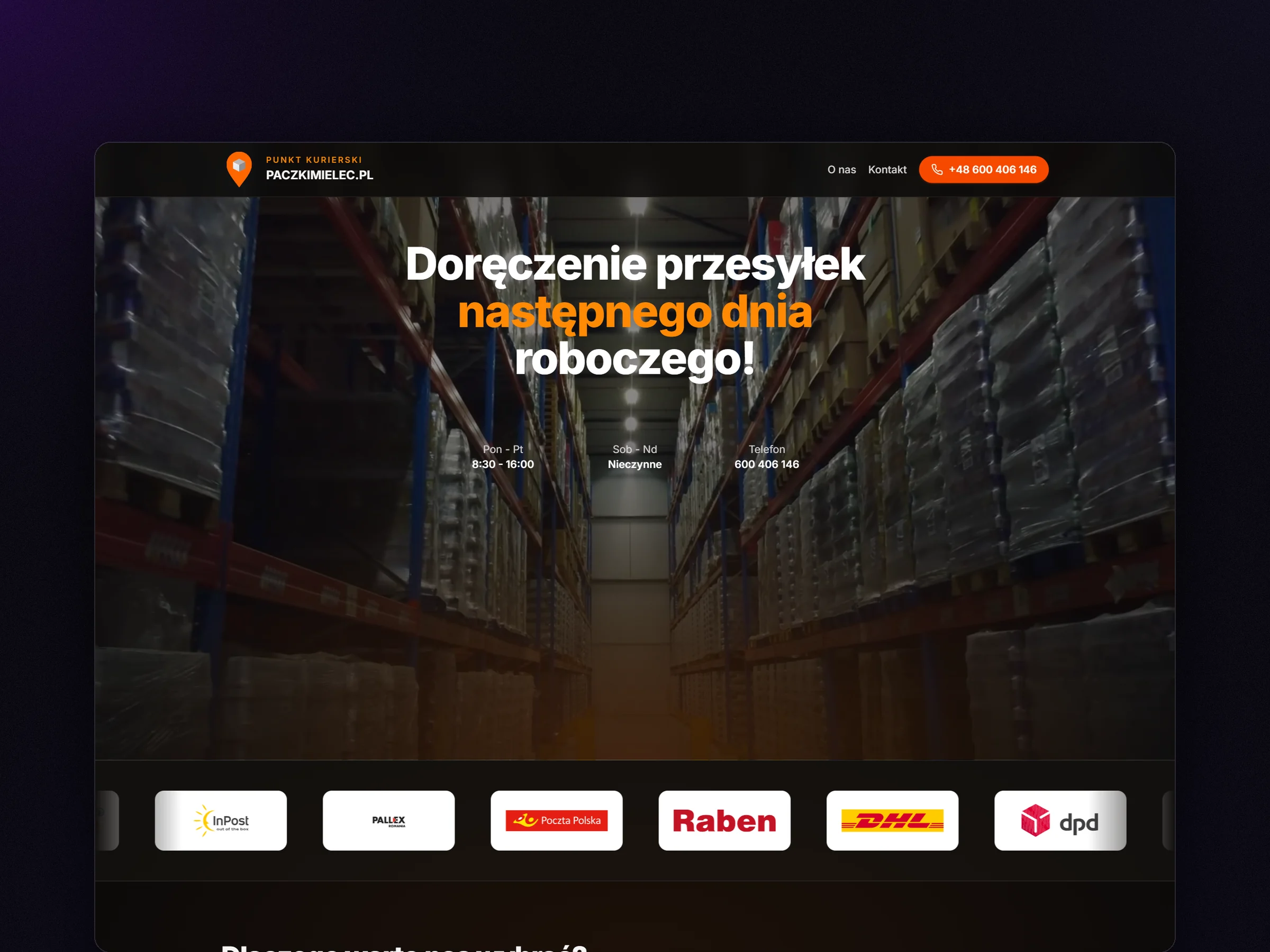 Pasek przewoźników pod nagłówkiem