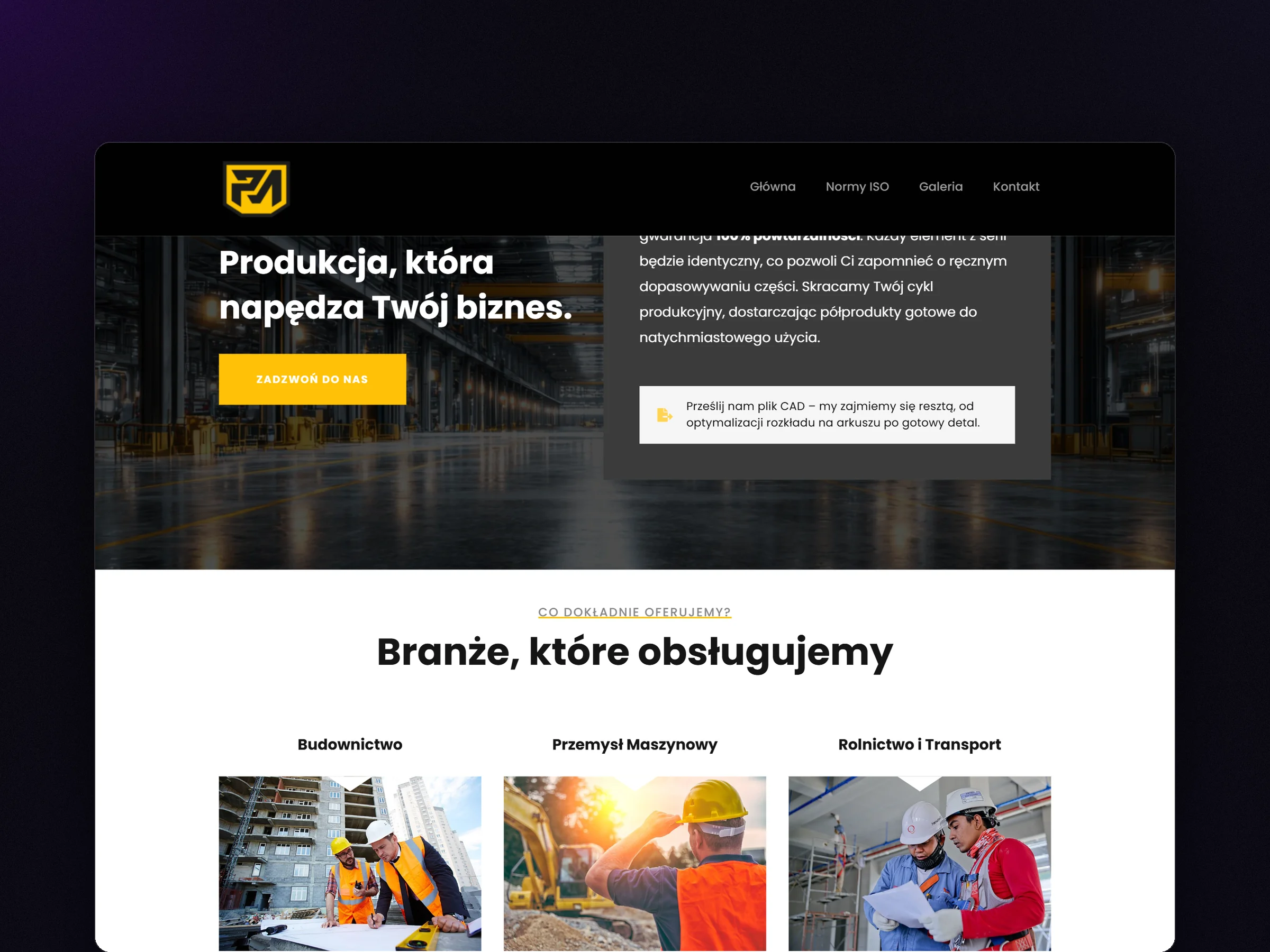 Sekcja o parku maszynowym