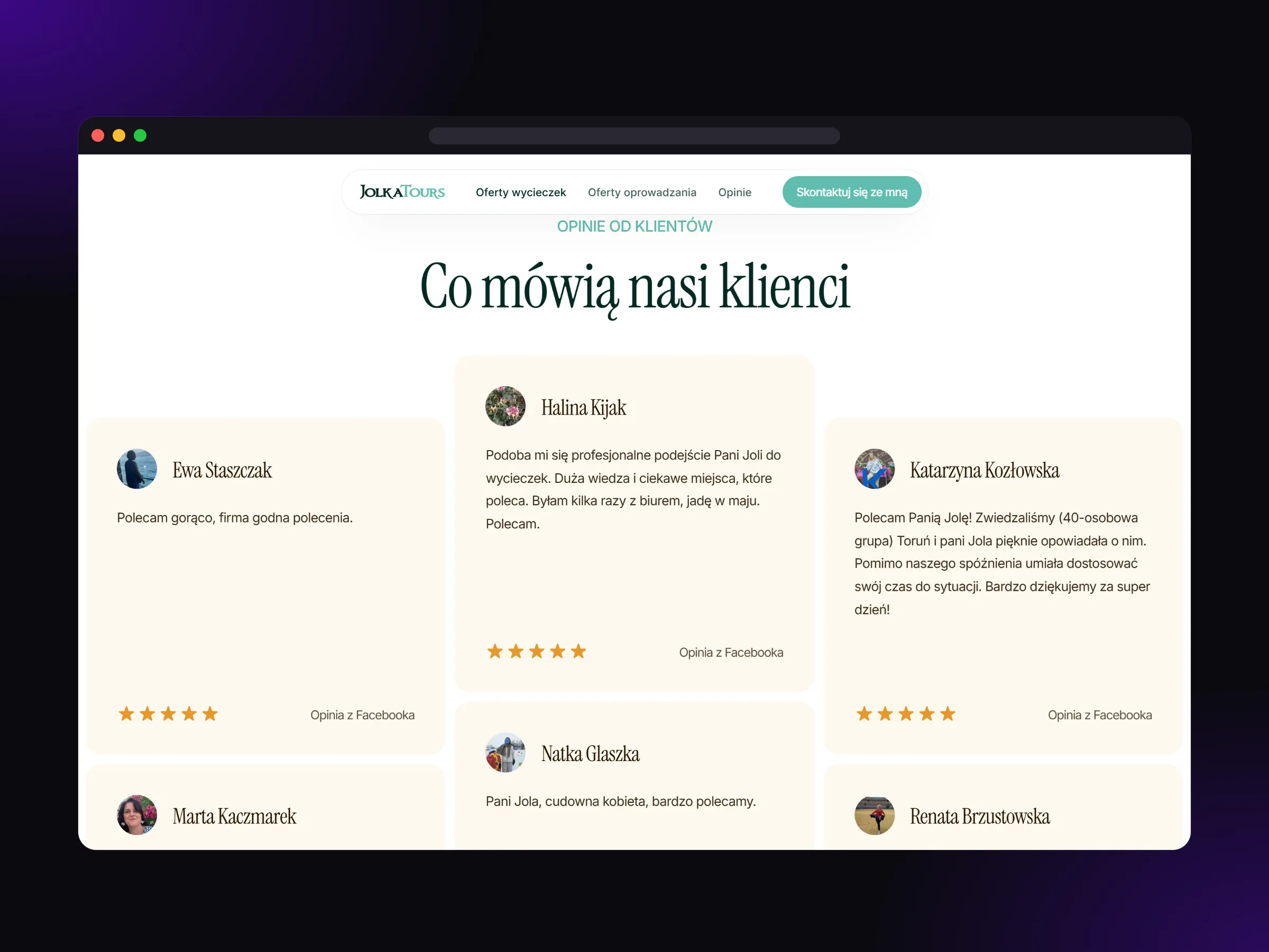 Opinie klientów z Facebooka