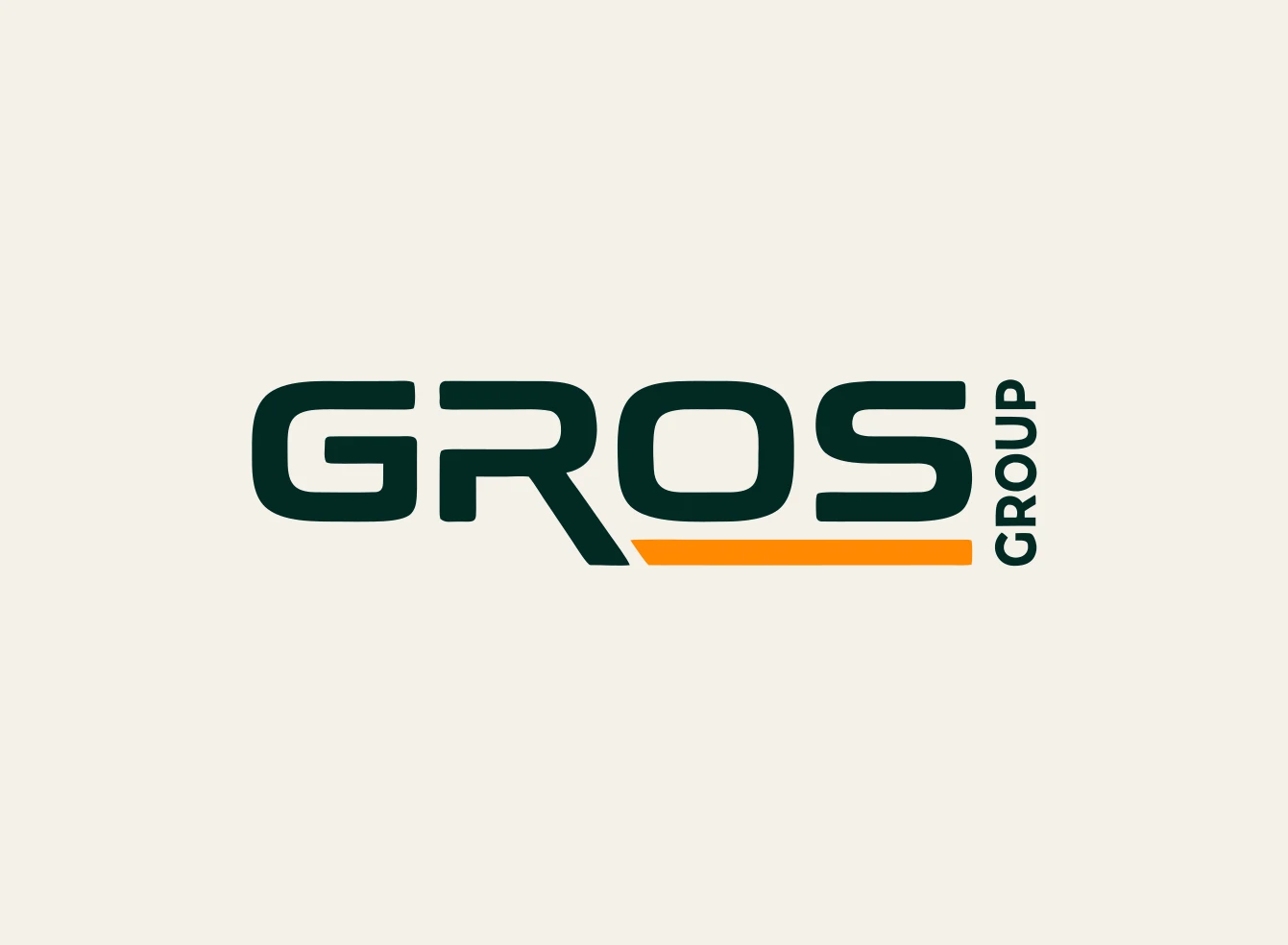 Gros-Group.com: A simple, strong mark for a group of companies in green and orange